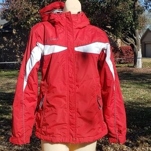Women’s Red and White Columbia‎ jacket SMALL